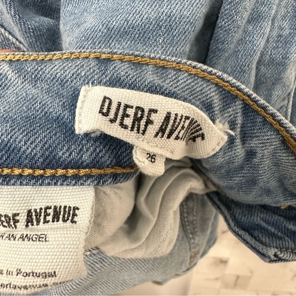 Djerf Avenue Straight Jeans Mid Blue Size 26 - Picture 5 of 7